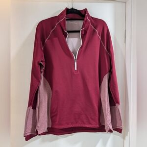 Under Armour Burgundy and Pink Half-Zip Sweater